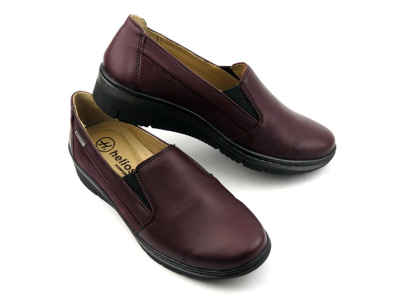Półbuty damskie typu slip on - Helios Komfort 350-2, ciemna wiśnia 2