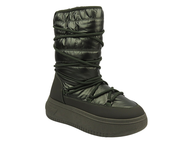 Śniegowce Damskie, Buty Zimowe Venezia C003MTKHOBB087 Zielone Na Suwak