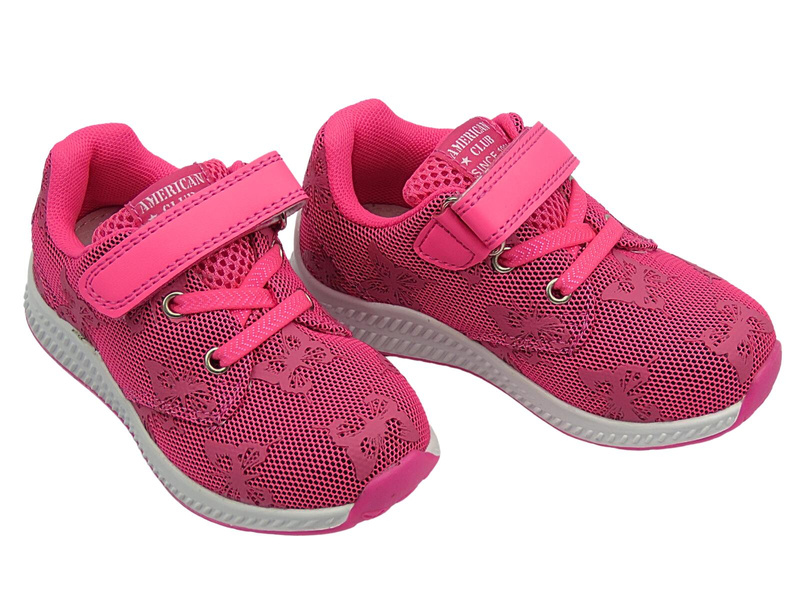 Buty dziecięce sportowe, adidasy fuksjowe American Club ES 30/22