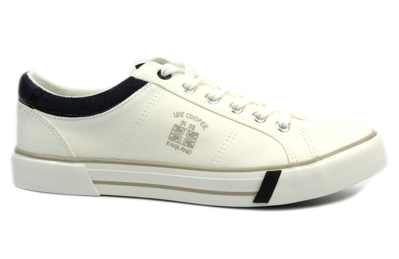 Trampki męskie przed kostkę - Lee Cooper LCW-24-02-2145, białe