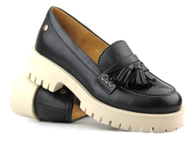 Półbuty, loafersy damskie MACIEJKA 05497-01, czarne