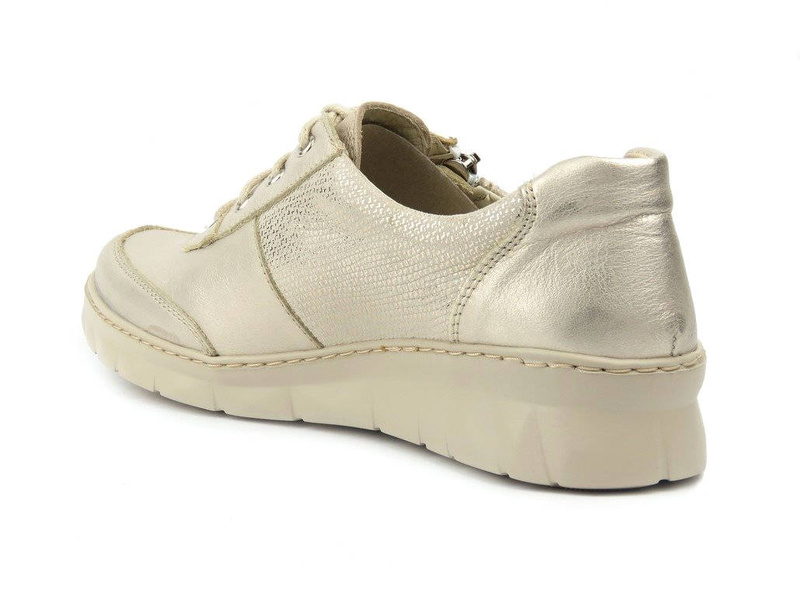 Złote sneakersy damskie na lekkiej i elastycznej podeszwie - Helios Komfort 378