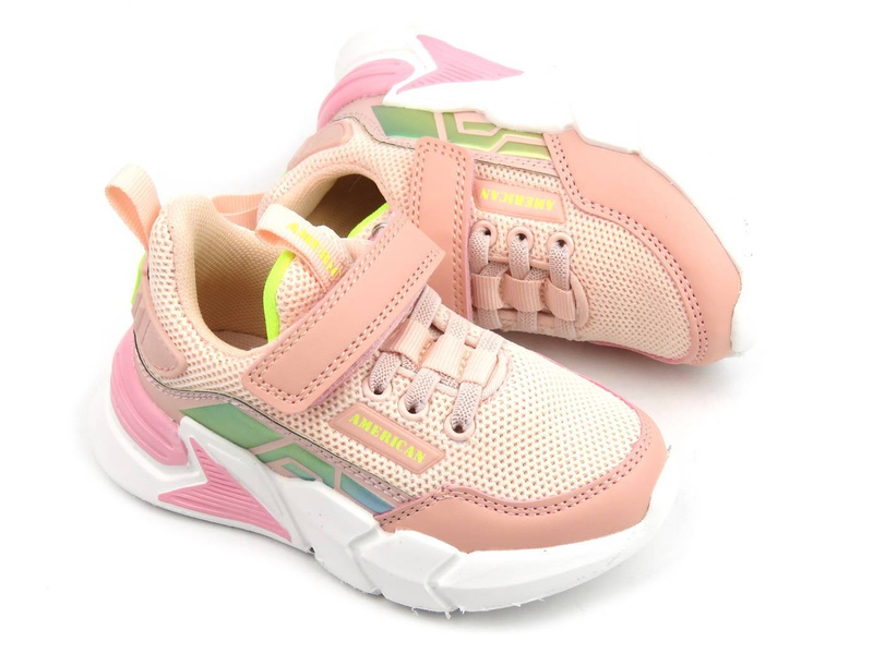 Sneakersy, buty sportowe dla dziewczynki - AMERICAN CLUB AA 27/22, różowe