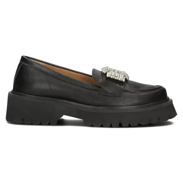 Skórzane półbuty, loafersy damskie  - Filippo DP4793/23, czarne