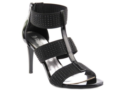 Sandały damskie na szpilce - Conhpol Bis B-3026/1, czarne