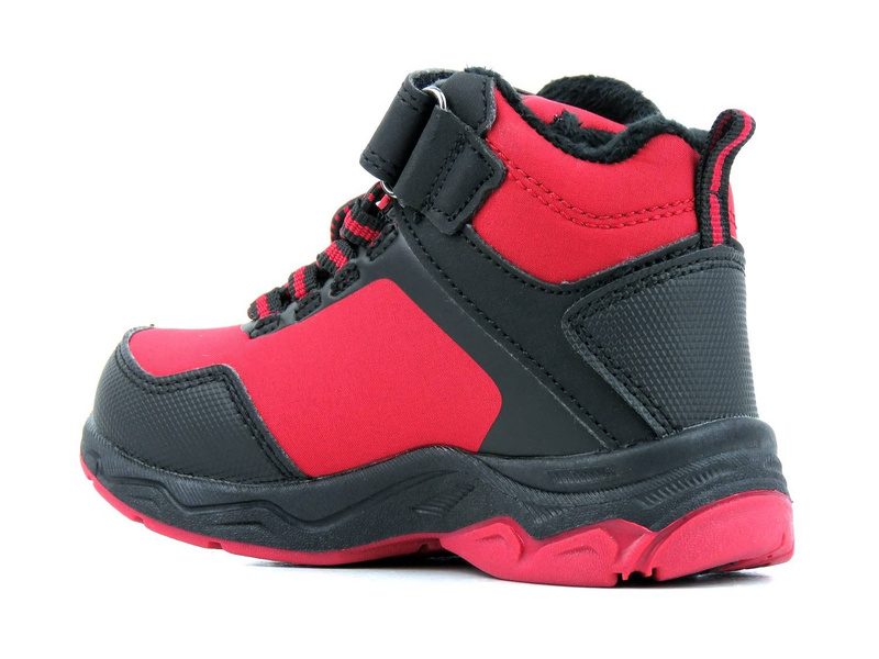 Śniegowce, buty zimowe dziecięce SoftShell - AMERICAN CLUB HL 36/21, czarno-czerwone