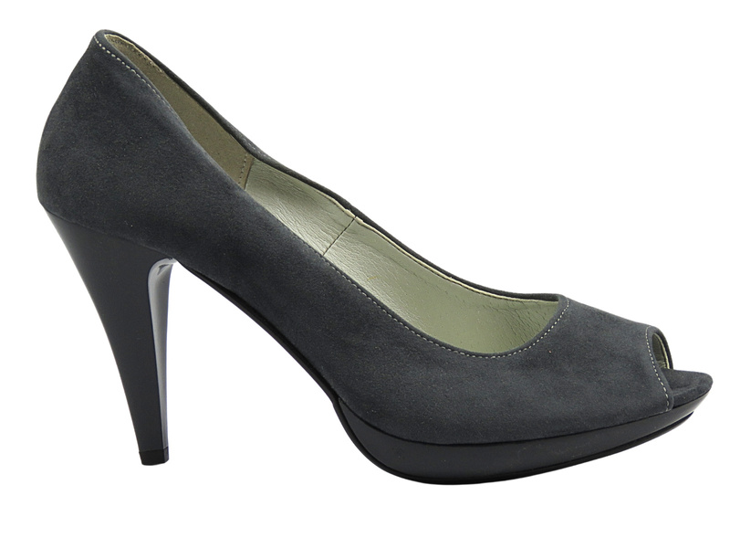 Eleganckie czółenka damskie na obcasie EBATA 0367/1, brązowe