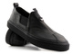 Skórzane półbuty męskie slip on - VENEZIA 10019, czarne