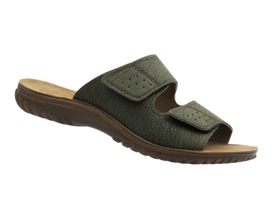 Wygodne klapki męskie na rzepy zielone Inblu BRAIES