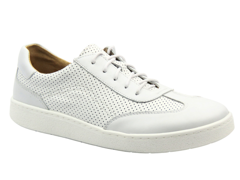 Barefoot skórzane minimalistyczne półbuty męskie białe 2 Helios Komfort 830