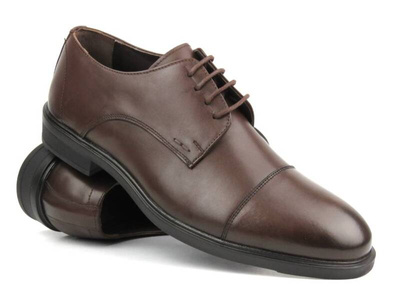 Skórzane półbuty męskie eleganckie - VENEZIA 06-6, brązowe