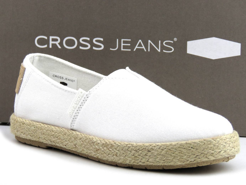 Espadryle damskie, półbuty na lato - CROSS JEANS JJ2R4001C, białe