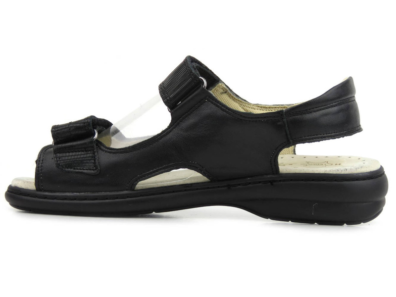 Wygodne sandały damskie w tęgości H - AXEL KOSELA 2154/9154, czarne