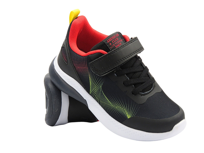 Buty sportowe dziecięce, adidasy czarne American Club ES 172