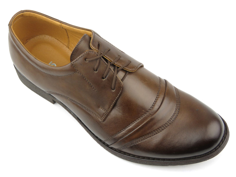 Skórzane półbuty męskie Moskała TR-3-A, brązowe