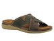 Wygodne klapki męskie z miękkiej skóry INBLU VI-11, brązowo-zielone