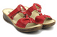 Skórzane klapki damskie z regulacją szerokości - HELIOS Komfort 797, czerwone