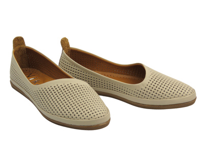 Półbuty damskie polskiej marki beżowe Nika Komfort H-478