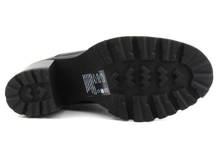 Wysokie, skórzane botki damskie na słupku - MARCO TOZZI 2-25828-41, czarne