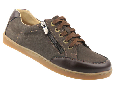 Barefoot skórzane minimalistyczne półbuty damskie Helios Komfort 470, ciemny brąz 