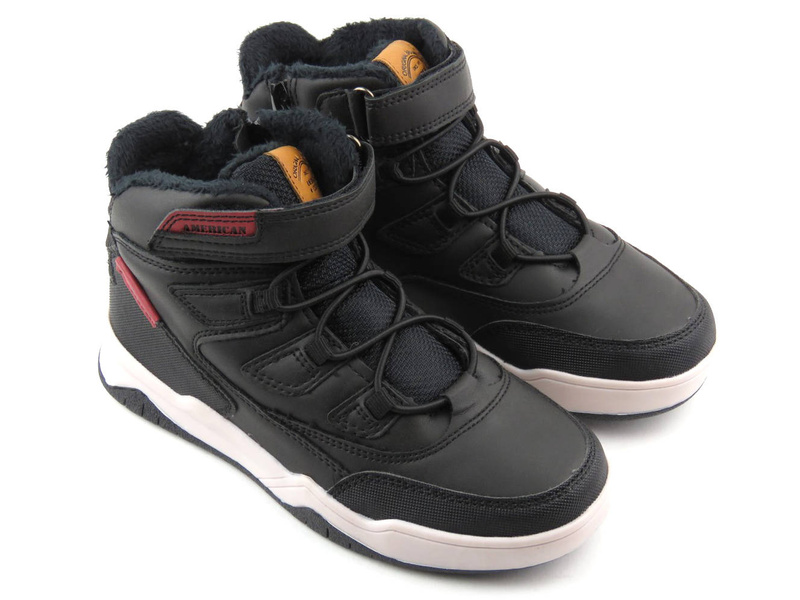 Buty zimowe dziecięce - AMERICAN CLUB ES105/22, czarne