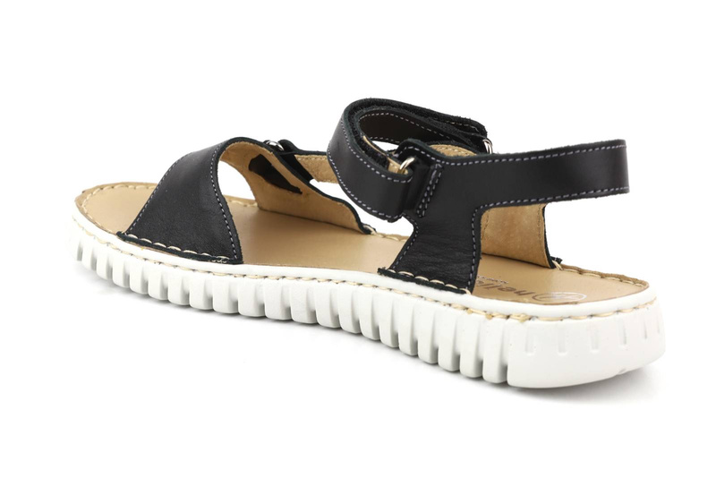 Skórzane sandały damskie polskiej marki HELIOS Komfort 249S, czarne