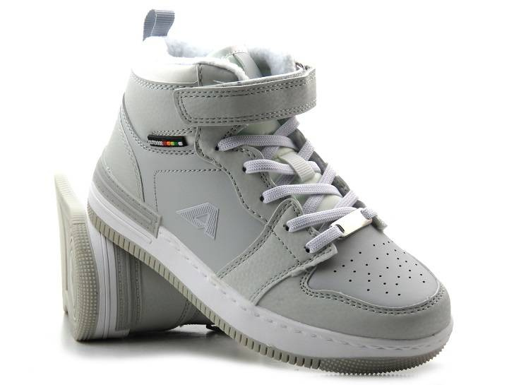 Buty sportowe dziecięce na zimę - AMERICAN CLUB ES103/22, jasnoszare
