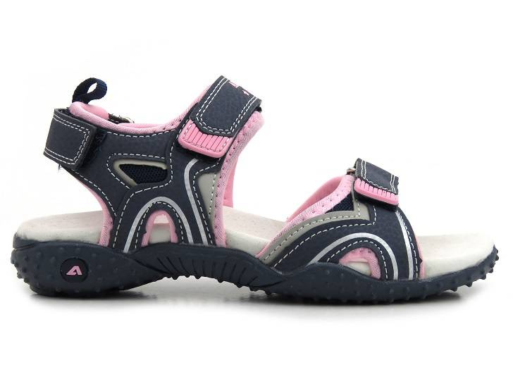 Sandały dziecięce ze skórzaną wkładką - AMERICAN CLUB RL 35/22, granatowe