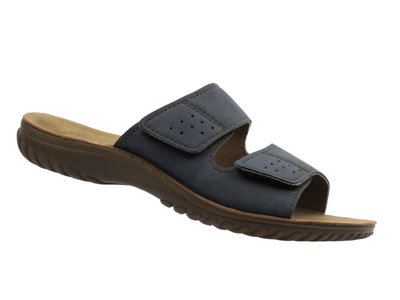 Wygodne klapki męskie na rzepy granatowe Inblu BRAIES