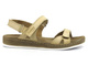 Skórzane sandały damskie płaskie - HELIOS Komfort 282, jasnobeżowe