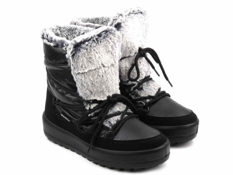 Ciepłe śniegowce, eskimoski damskie -Manitu 990091, czarne