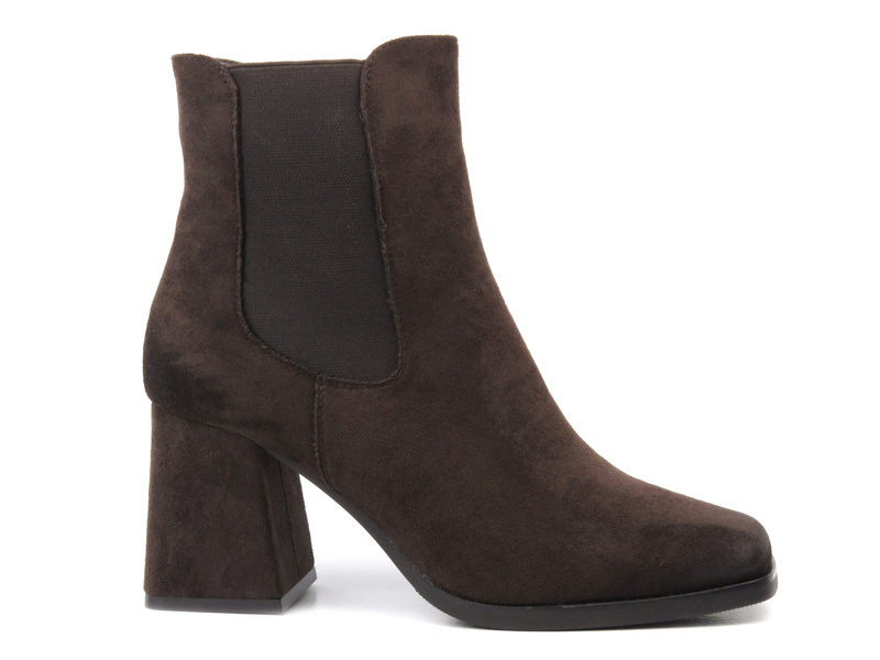 Damskie botki na obcasie - Potocki 23-12183, brązowe