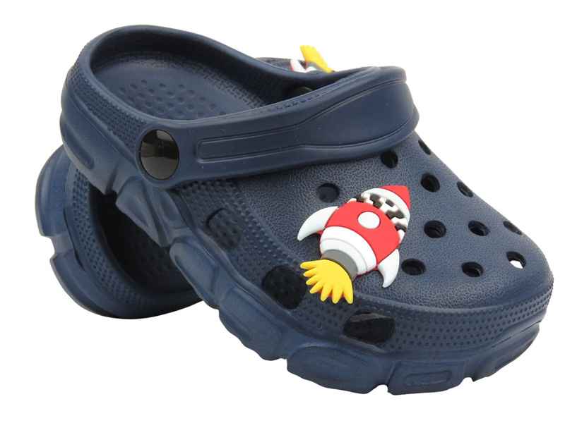 Klapki dziecięce clogsy - Realpaks D-302, granarowe