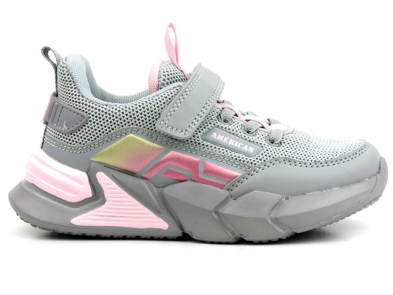 Sneakersy, buty sportowe dla dziewczynki - AMERICAN CLUB AA 27/22, szare