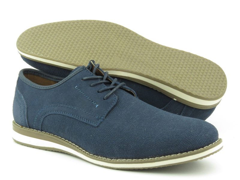 Skórzane półbuty męskie - AMERICAN CLUB CY76/23, granatowe