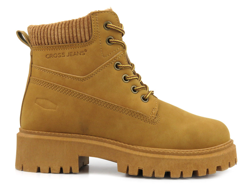 Trapery, ciepłe buty damskie zimowe - Cross Jeans MM2R4011, brązowe