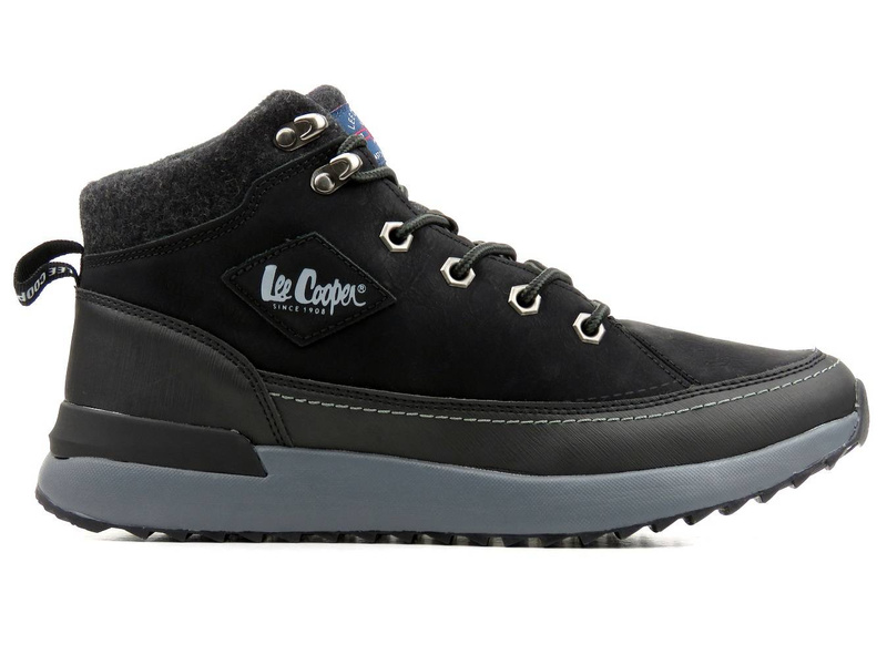 Ciepłe trzewiki męskie na grubej podeszwie - LEE COOPER LCJ-21-01-0533M, czarne