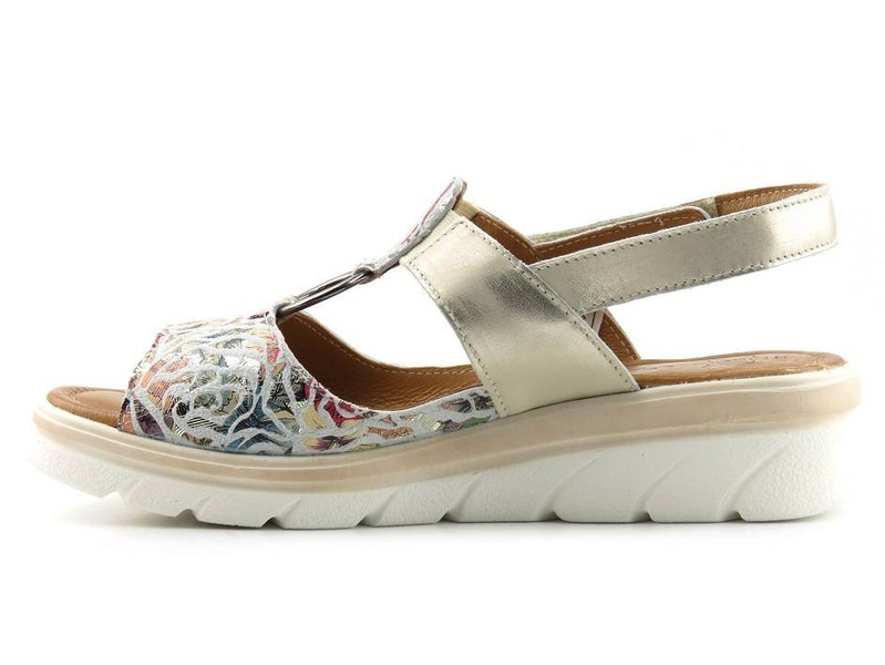 Wygodne sandały damskie o tęgości H - Axel 2444, złote