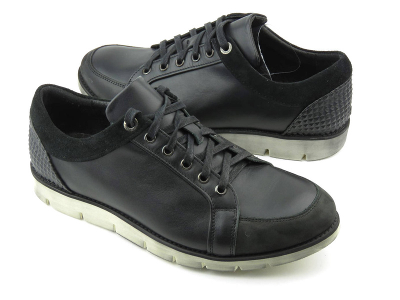 Sneakersy, półbuty męskie sportowe - CONHPOL Dynamic D-1630S/03, czarne
