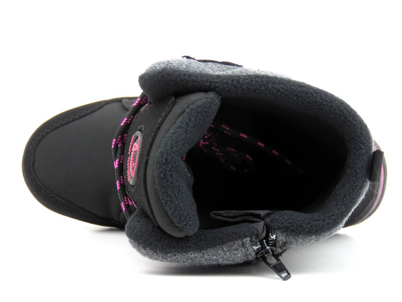 Śniegowce dziecięce z membraną i softshell - AMERICAN CLUB SN19, czarne