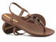Sandały damskie z elastycznej gumy - Ipanema 83330, brązowe