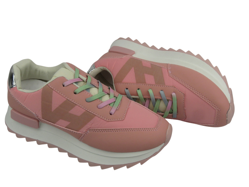 Sneakersy damskie na platformie - Potocki 24-16311, różowe