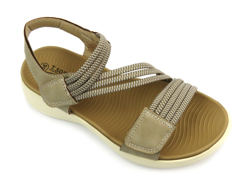 Sandały damskie na platformie - Sokolski CH L24-379, beżowe