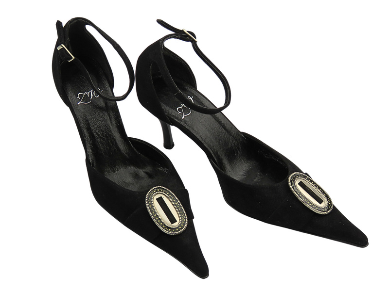 Skórzane czółenka damskie na szpilce - Zygmunt 358 czarne