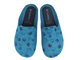 Wygodne klapki damskie Inblu EC-38 – niebieskie, filcowe w kropki