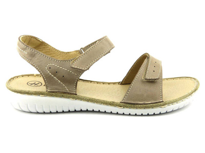 Sandały damskie na białej podeszwie - HELIOS Komfort 272, beżowe