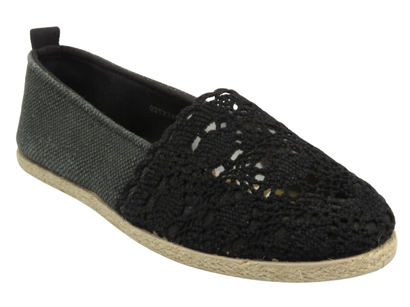 Espadryle damskie - NEWS 02TX7-4712, czarne