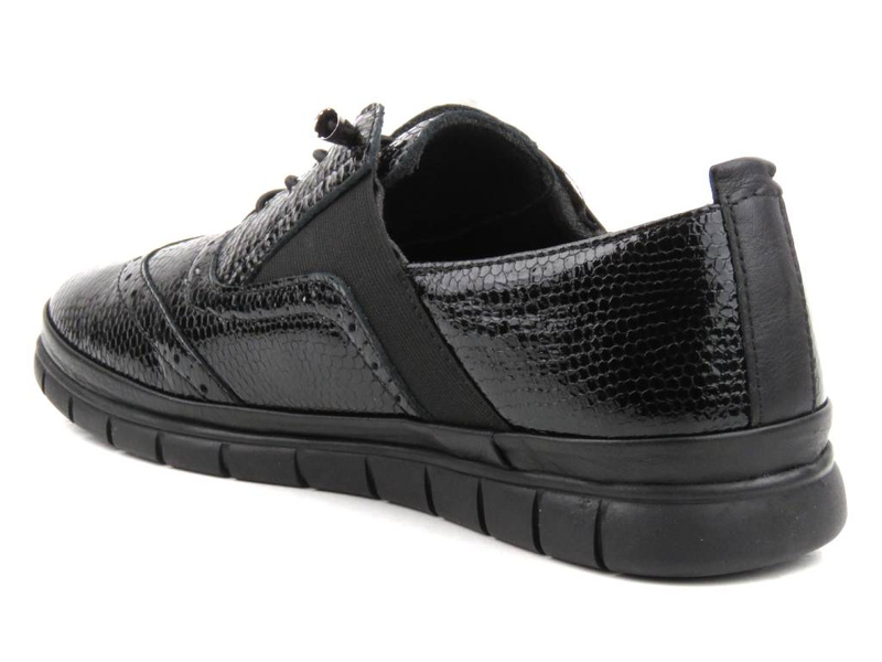 Sneakersy damskie ze skóry naturalnej- VENEZIA 234419-1, czarne