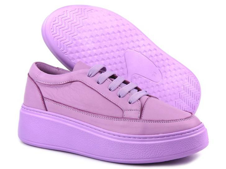 Fioletowe sneakersy damskie na platformie - VENEZIA 01801-71