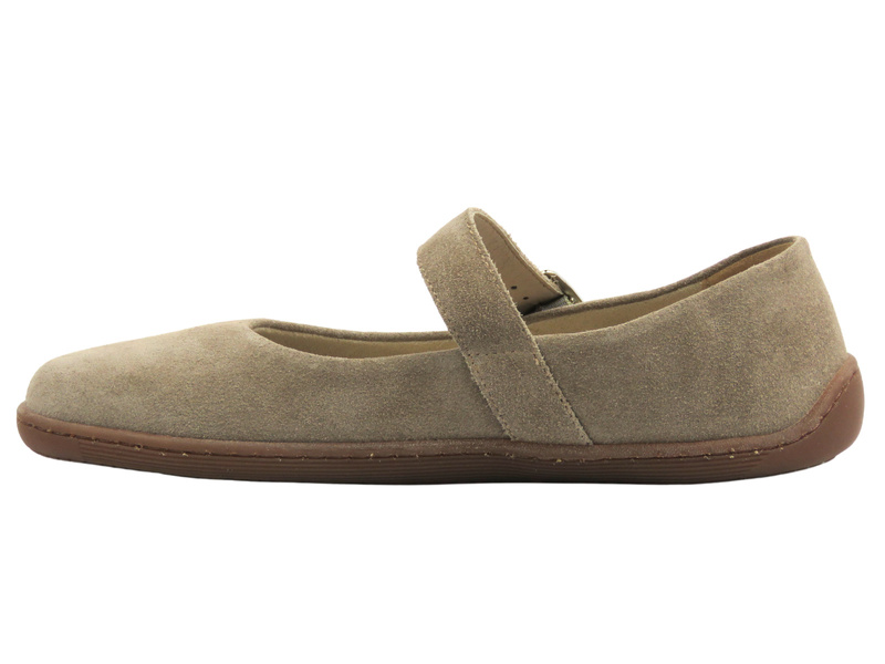 Barefoot skórzane minimalistyczne półbuty damskie ciemny beż Nika Komfort 1445 - PRZEDSPRZEDAŻ